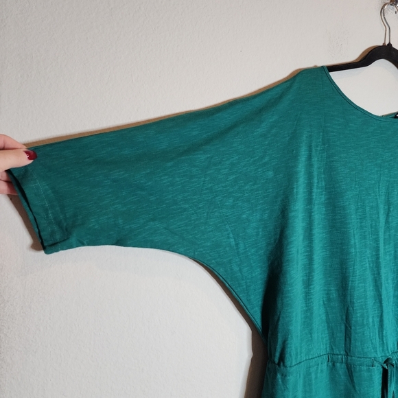 ASOS Green Wideleg Crop Jumper Jumpsuit Cotton Size 10 Stretch Waist - Picture 11 of 12